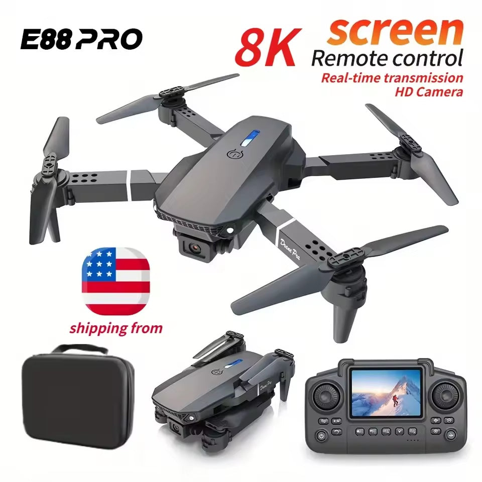 E88 Pro Mini Drone with Screen Control + App, Camera Included (1080 Max)