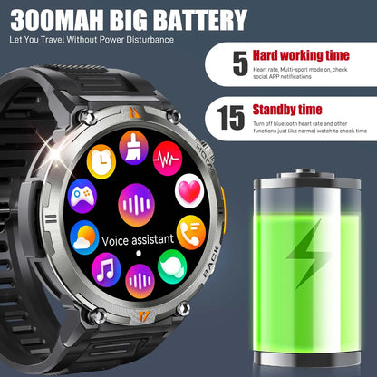 EIGIIS KE3 Smartwatch with Bluetooth Calling and Heart Rate Monitor