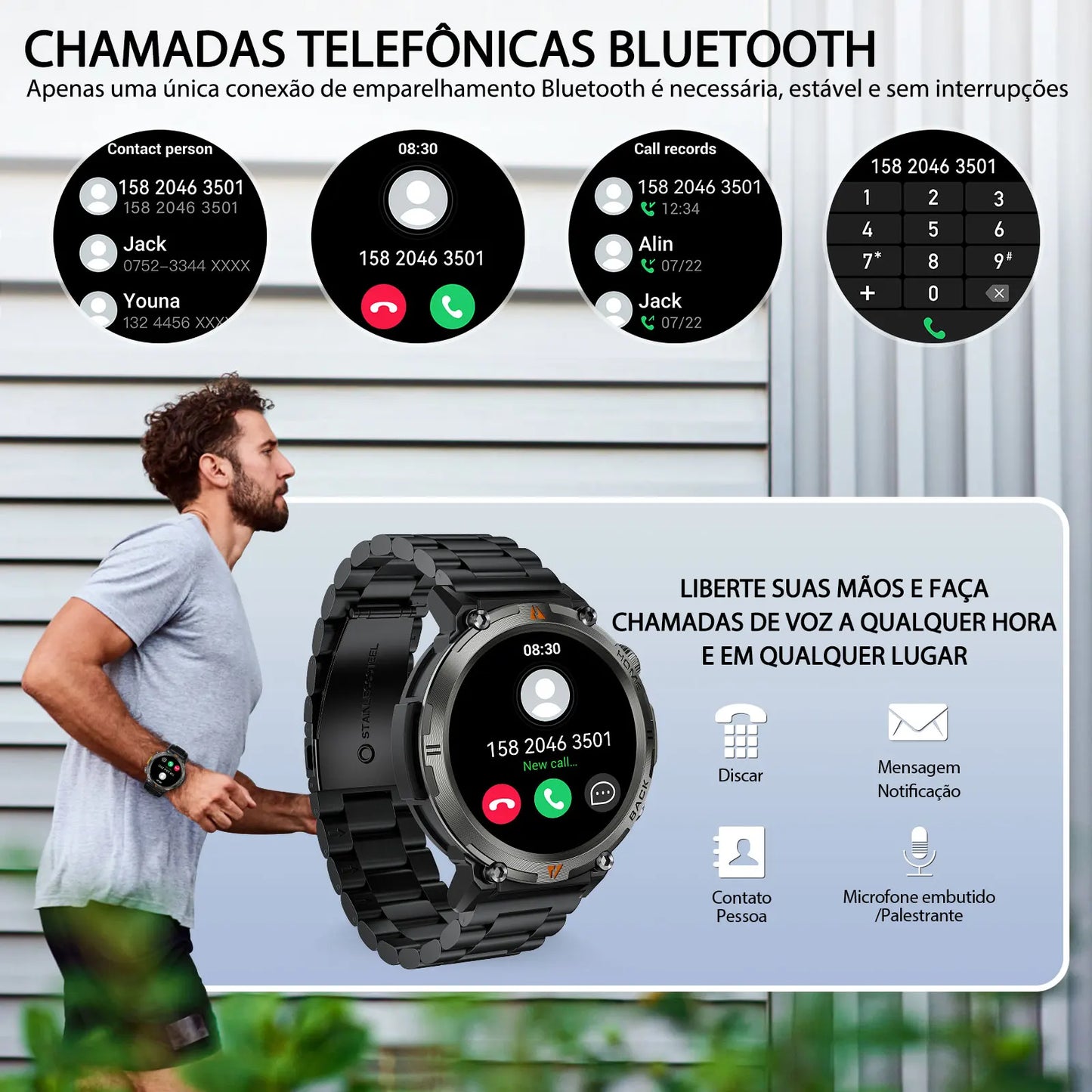 EIGIIS KE3 Smartwatch with Bluetooth Calling and Heart Rate Monitor