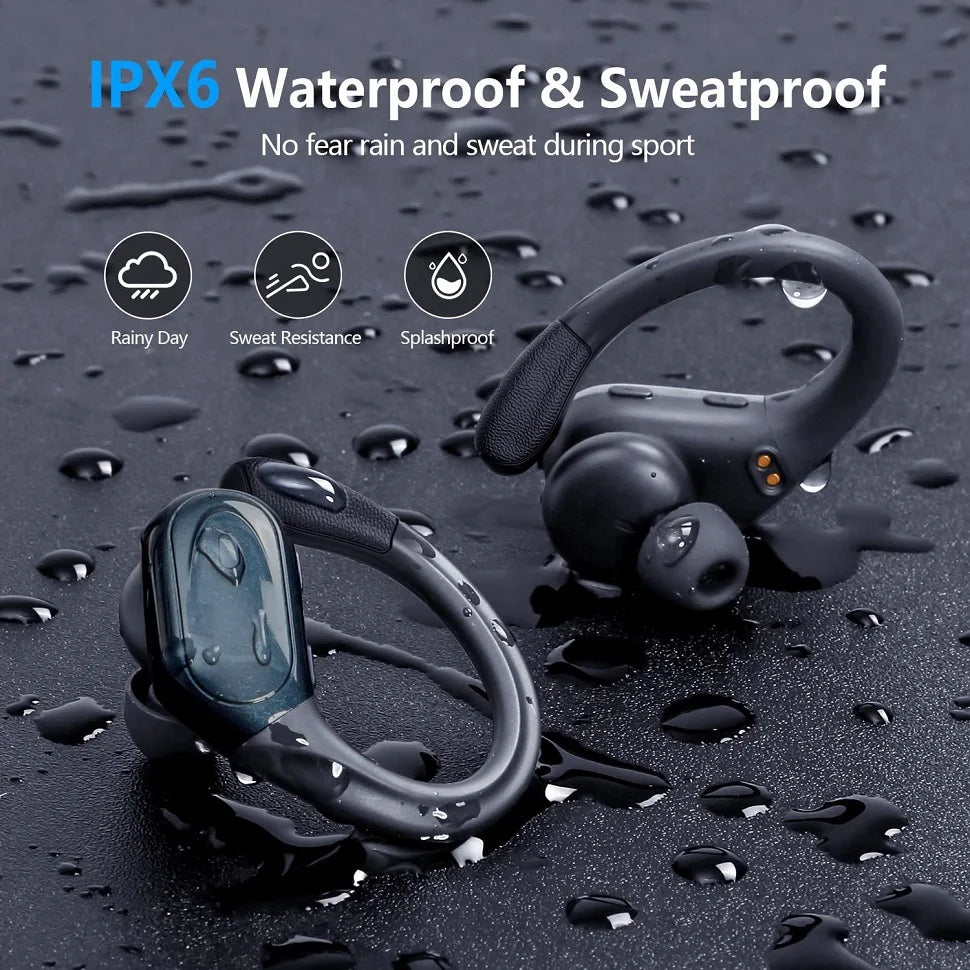 Sport Earhook Wireless Earbuds (Bluetooth 5.3) with Mic & Buttons comfort that lasts